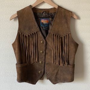Fringe Brown Leather Vest